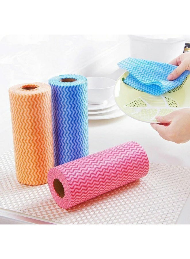 Multi Use Oil Tissue Paper Roll, household & Kitchen Towels,Disposable Cloth, Dish Cloth Towels Rags Kitchen Paper Towels, Wash - Image 1